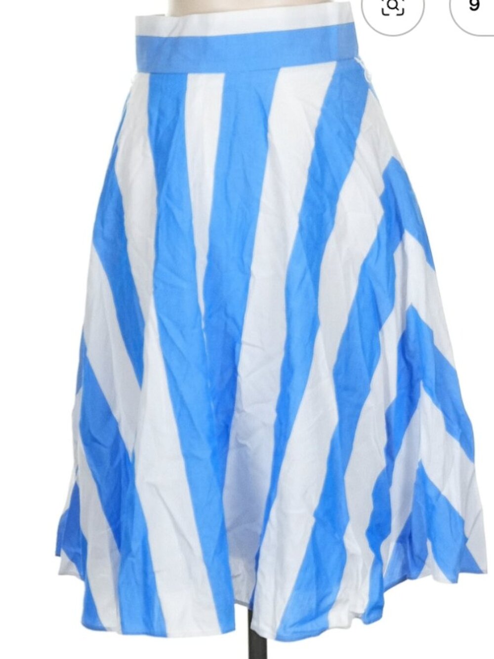 NWT Blue and White Striped A-Line Skirt - size 0P